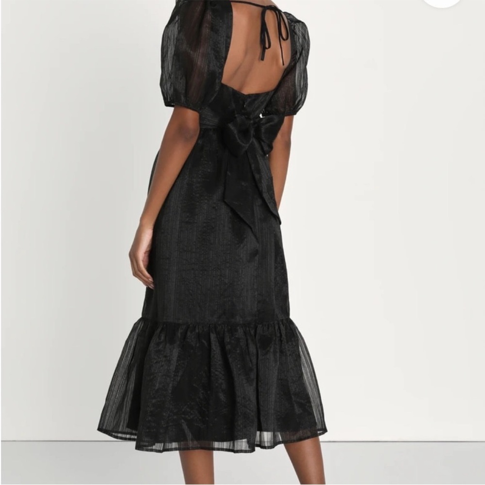 Lulu's Black Midi Dress - Picture 3 of 14